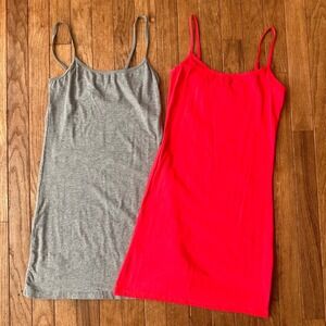Y2K Mini Camisole Dress Bundle Small Cotton Spandex Gray Pink Casual Barbiecore‎